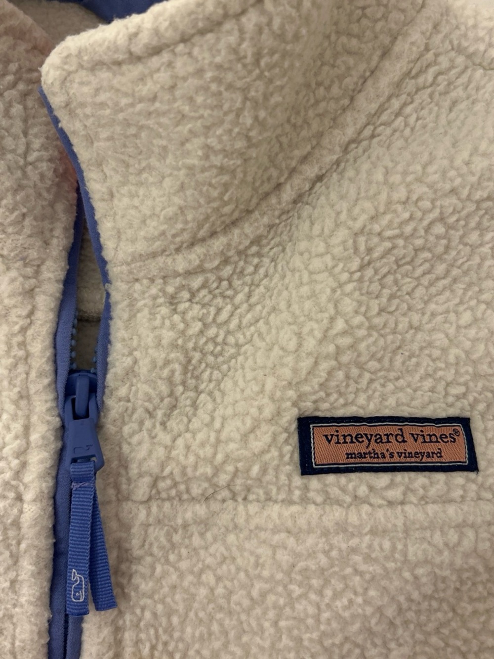 Vineyard Vines Girls Cream Sherpa Vest - Picture 3 of 8
